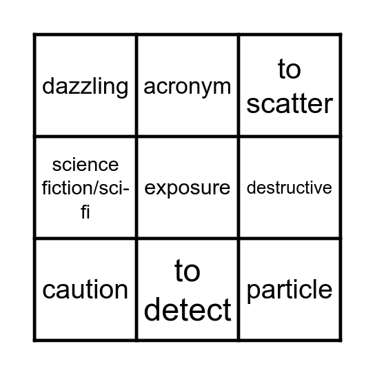 vocab 2 Bingo Card