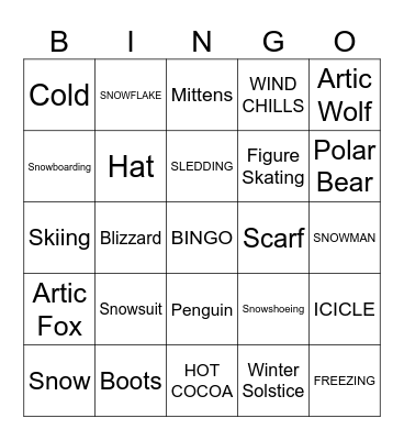 WINTER WONDERLAND Bingo Card