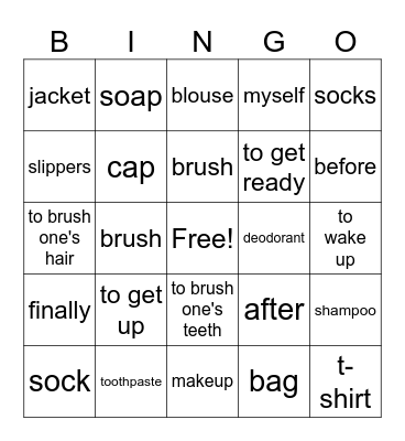 Spanish Vocab Bingo Card