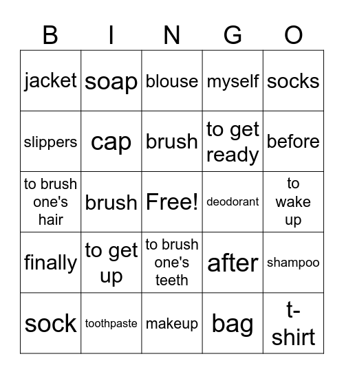 Spanish Vocab Bingo Card