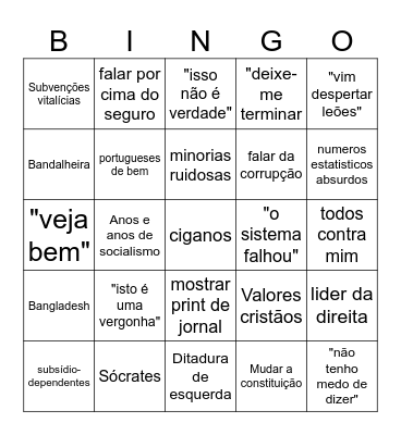 Os Chavões do Ventrulha Bingo Card