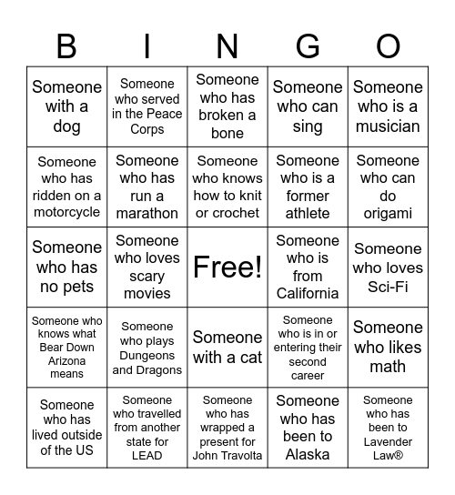 LEAD Academy Bingo - Jan. 31 2026 Bingo Card