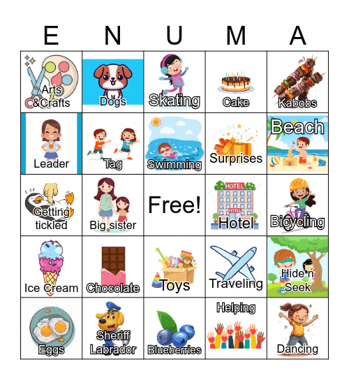 Enuma's Birthday Bingo Card