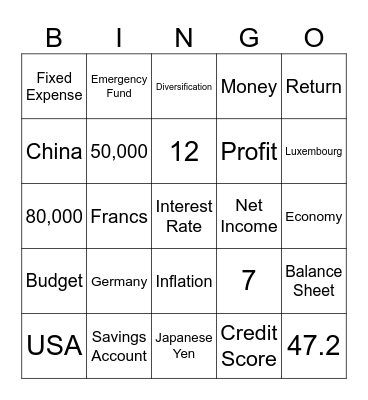 💰BIG MONEY BINGO💰 Bingo Card
