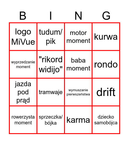 STOP CHAM BINGO Card