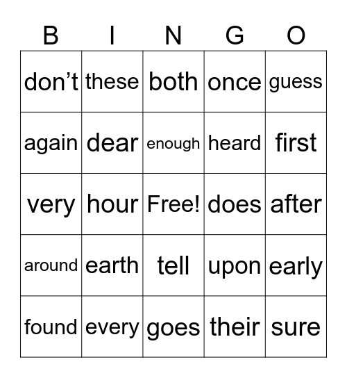 Reading Camp out Bingo Card