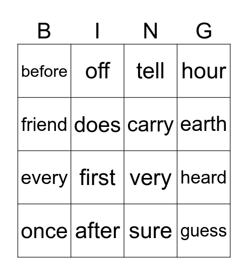 Reading Camp out Bingo Card