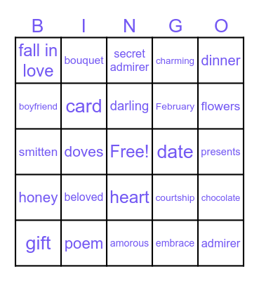 Valentine's Day Bingo Card