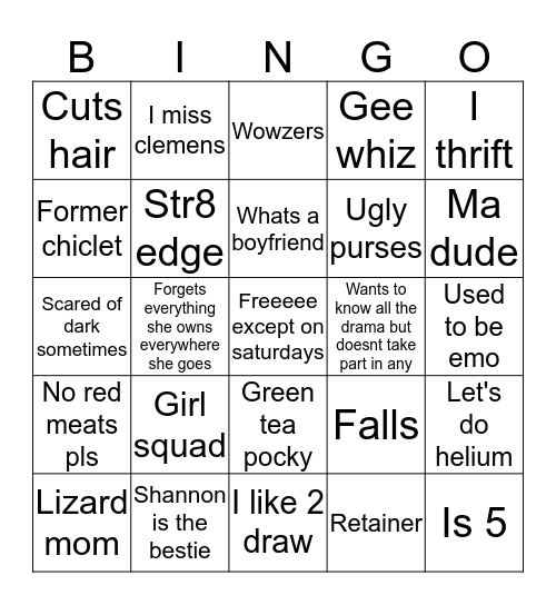 Samicotti Bingo Card