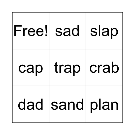 Lesson 3 Bingo Card