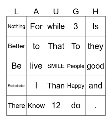 Content Bingo Card