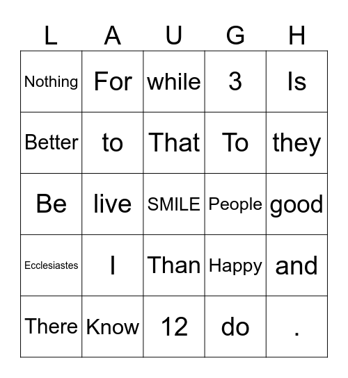 Content Bingo Card