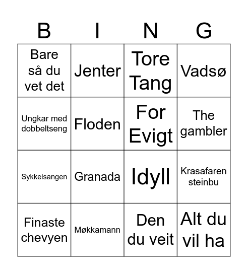 Johnny alene 4x4 Bingo Card
