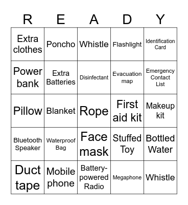 READY Bingo Card