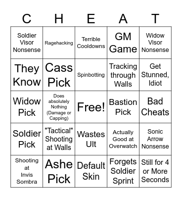 Flats Cheater Bingo Card