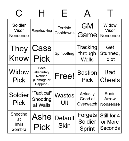 Flats Cheater Bingo Card