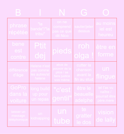 Les Mystères du Bingo Card