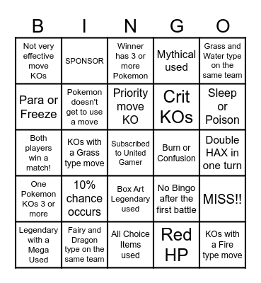 Then we fight bingo UG Legend VS Regular Bingo Card