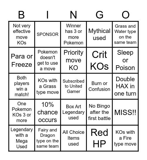Then we fight bingo UG Legend VS Regular Bingo Card