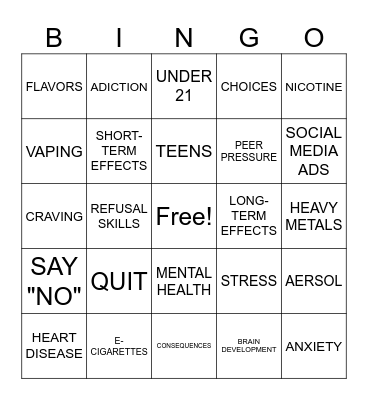 CATCH My Breath BINGO Card