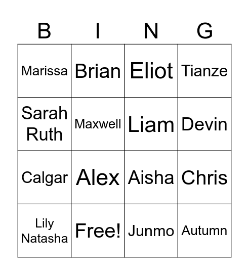 CL Math Bingo Card