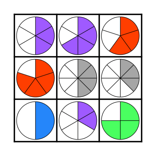 Equivalent Fraction Bingo Card