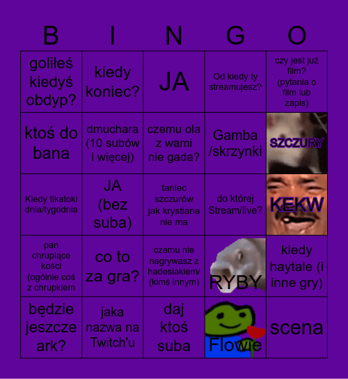 Gilathis LIVE Czat CORE Bingo Card