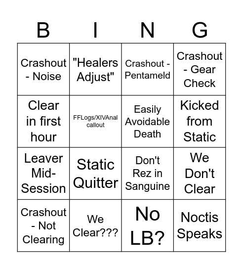 M9S Bingo Card