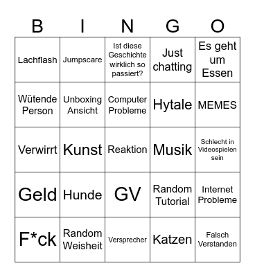 VHeart Bingo Card