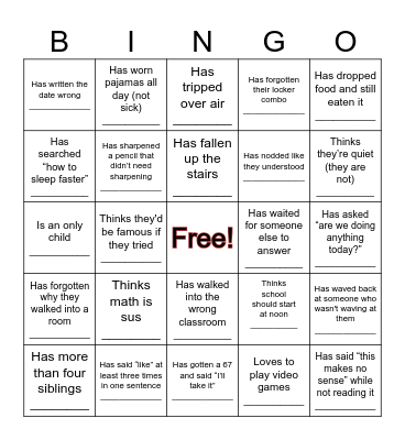 Getting To Know You Bingo Card