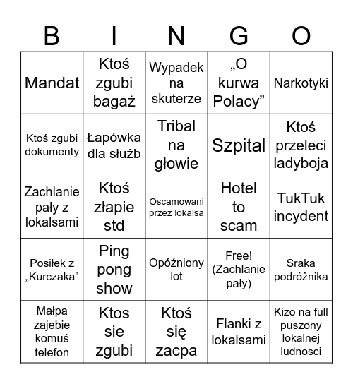 Mika in Thaimaan paakaupunki??? Bingo Card