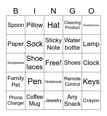 Scavenger Hunt Bingo - Round 1 Bingo Card