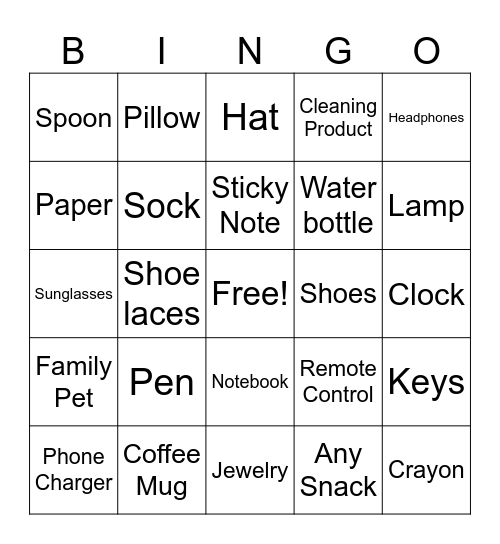 Scavenger Hunt Bingo - Round 1 Bingo Card