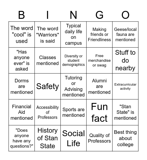 Field Trip Bingo! Bingo Card