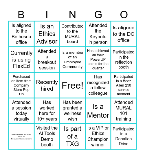 Empowerment Day - Networking Bingo Card