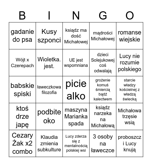 RANCZO Bingo Card