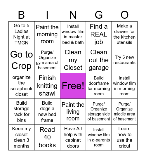 2026 Resolution Bingo Card