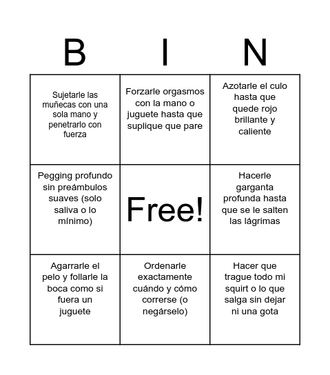 Top Bingo Card