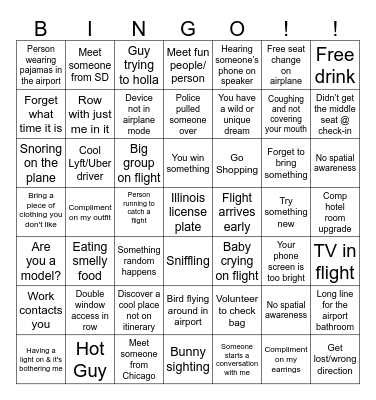 SBG Travel Bingo - 2026 Bingo Card