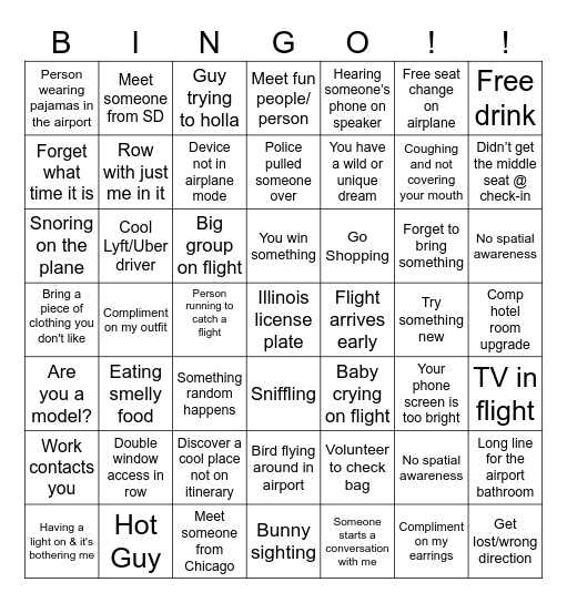 SBG Travel Bingo - 2026 Bingo Card