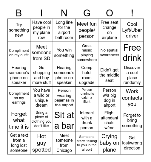 Travel Bingo - JAN 2026 Bingo Card
