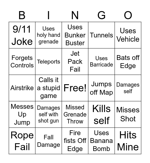 Worms Bingo Card