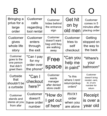 Service Desk Bingo Card