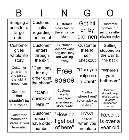 Service Desk Bingo Card