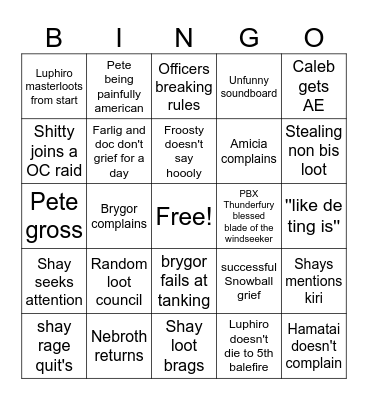 Bingo Card