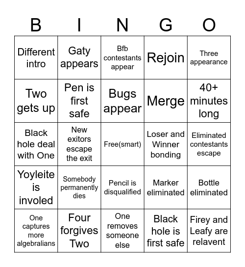 TPOT 21 BINGO Card