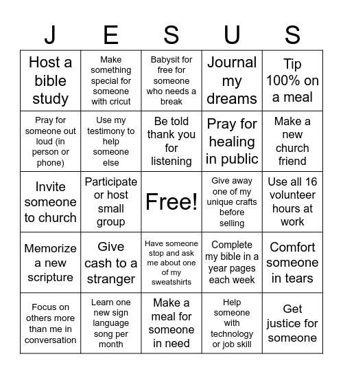 2026 Jesus Bingo Card