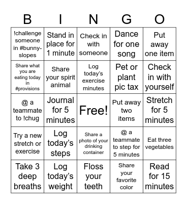 Biathlon Bingo Card