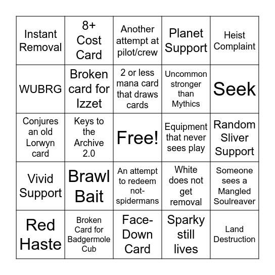 WhyECL Bingo Card