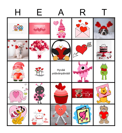 Valentines Day Bingo Card